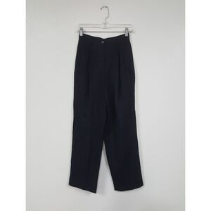 Moda Int'l Sz 2 Rayon Linen Navy Blue Slacks